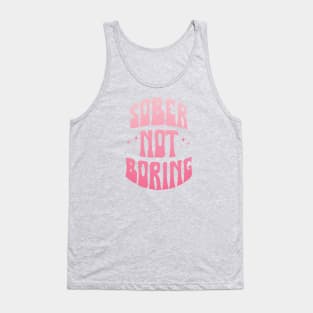 Sober Not Boring Pink Gradient Tank Top